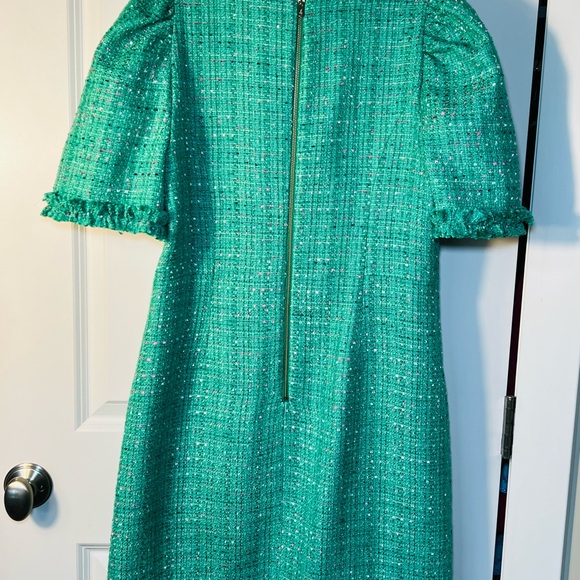 Lilly Pulitzer Ryner Boucle Kelly Green Tweed Midi Dress Size 8 - Picture 4 of 14